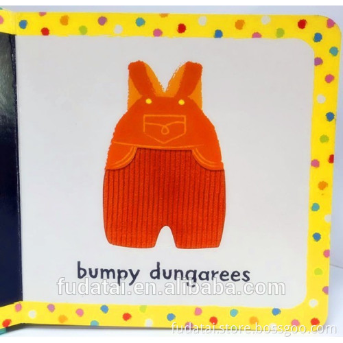 FDT customized creative baby cloth touch and feel board book printing